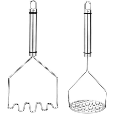 2PCS Different Kind of Stainless Steel Bean Masher Guacamole Egg Salad and Banana Bread Potato Masher Great for Making Mashed Potato